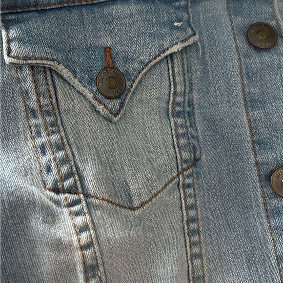 Hudson Jeans Girls’s Light Wash Denim Jacket Size XL - Picture 7 of 11